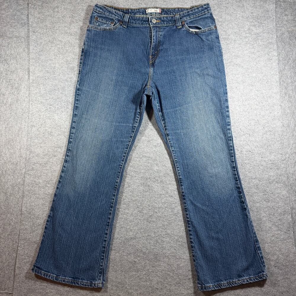 Vintage Y2K Levi's 515 Bootcut Jeans Womens 18 Medium Wash Stretch Blue Denim
